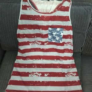 American Flag Tank Top with Bow